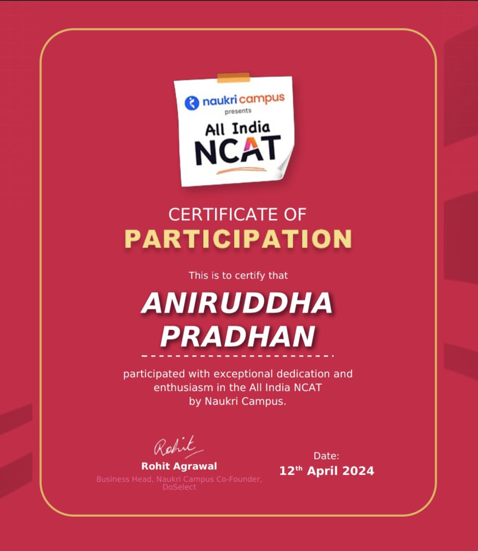 NCAT certificate